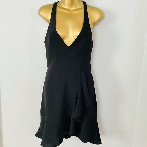 Amanda UpRichard deep plunge black mini dress - Picture 2 of 6